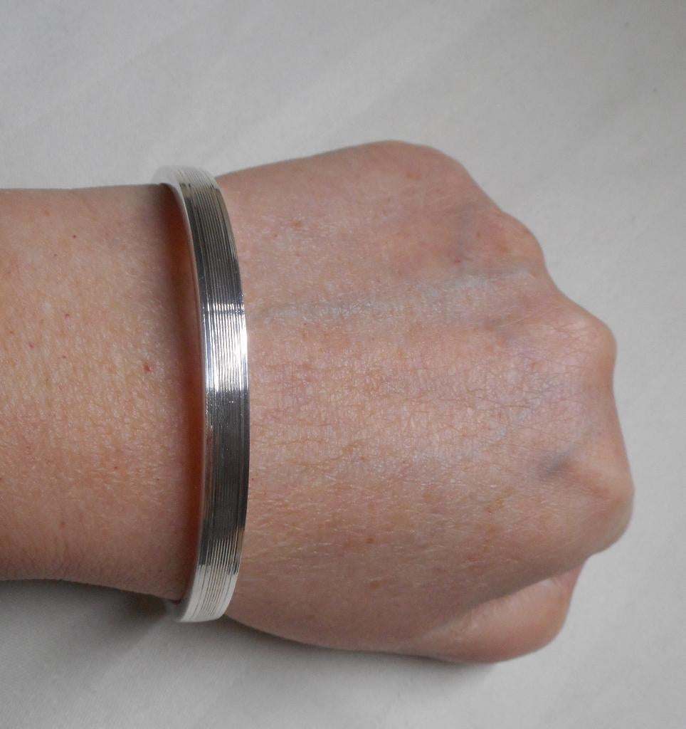 Zilveren vintage slavenarmband met decoratie nr.1739
