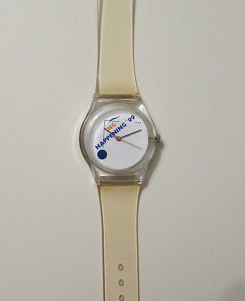 Vintage ING quartz horloge., Ophalen of Verzenden