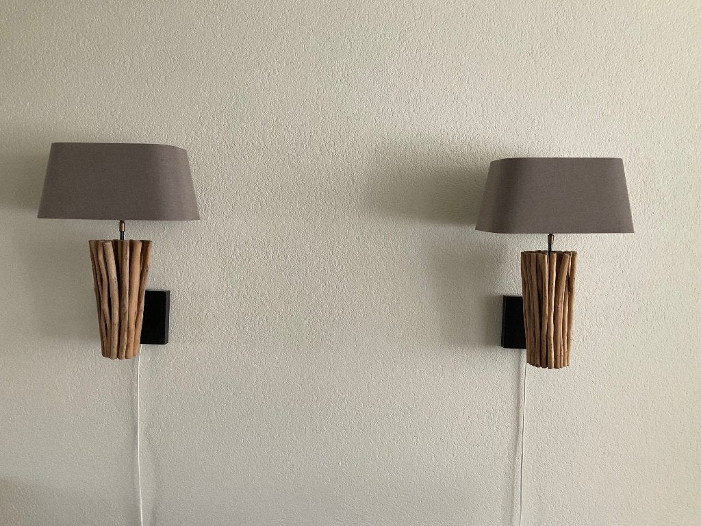 Wandlampen, Huis en Inrichting, Ophalen, Zo goed als nieuw, Hout