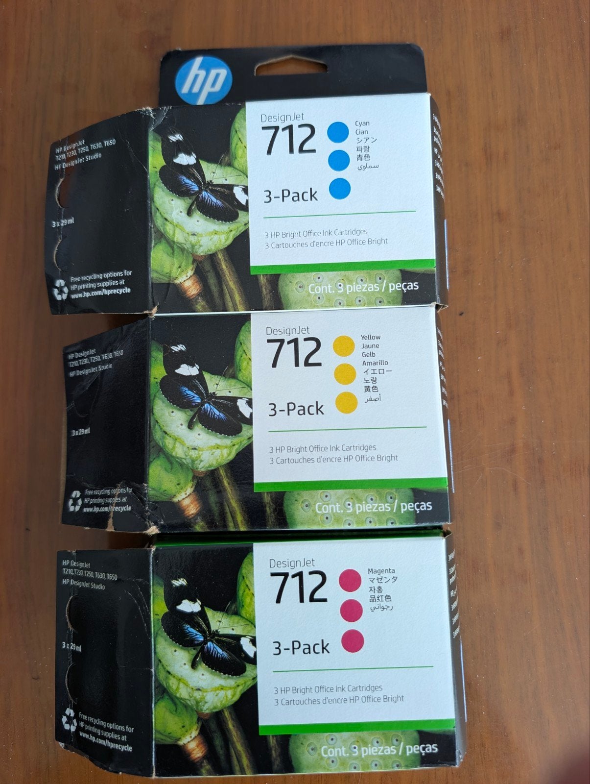 HP DesignJet 712 Toner Cartridges (3-pack), Computers en Software, Ophalen of Verzenden, Nieuw, Toner, HP