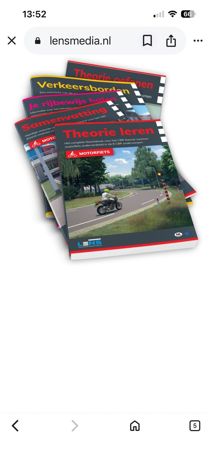 Lens compleet pakket theorie CBR Motor rijbewijs, Ophalen of Verzenden, Nieuw