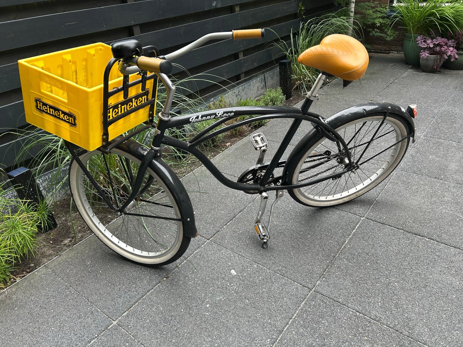 Johnny Loco Cruiser Limited Edition met krat, Fietsen en Brommers, Terugtraprem, Gebruikt, 53 tot 57 cm, Ophalen
