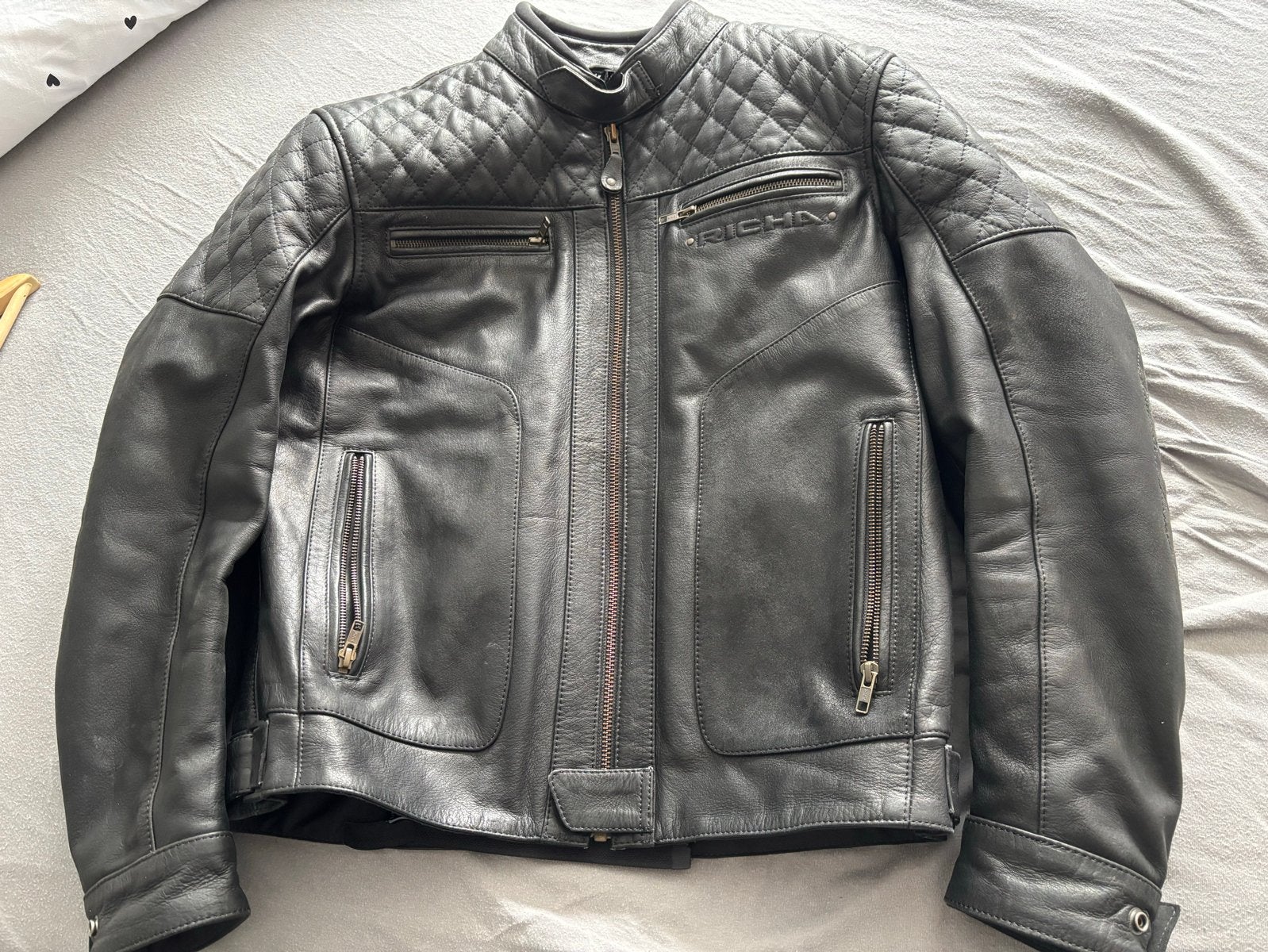 Richa leren motorjas - Maat 52/UK 42, Ophalen, Tweedehands, Heren, Jas | leer