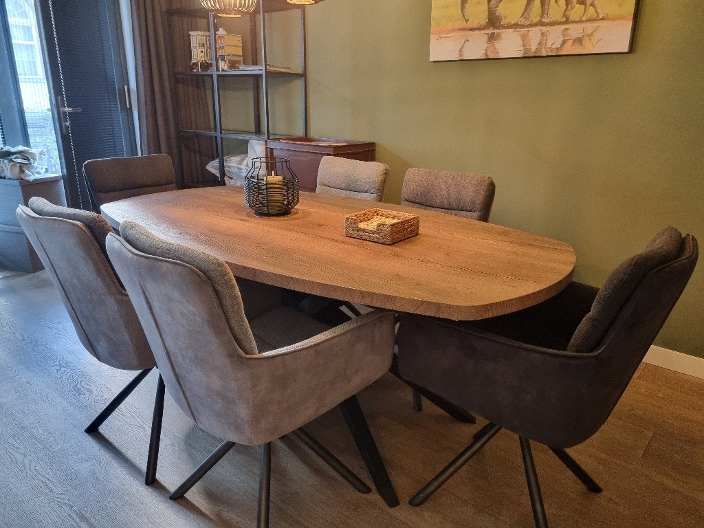Eettafel met stoelen, Huis en Inrichting, Tafels | Eettafels, Ophalen, 100 tot 150 cm, Zo goed als nieuw, Vijf personen of meer