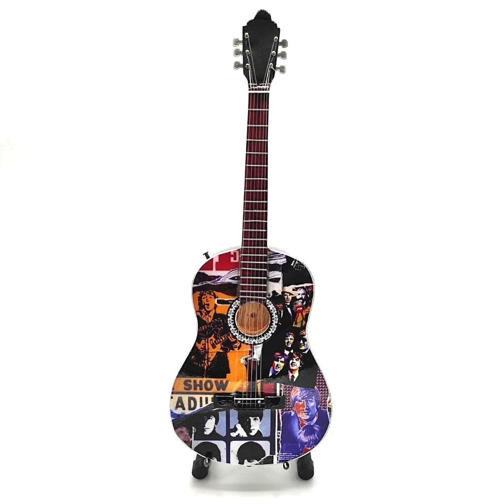 The Beatles fotos miniatuur gitaar 25cm mini guitar deco