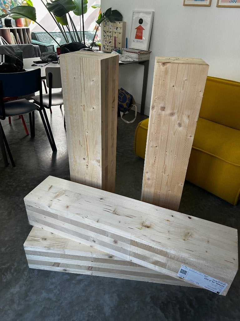 4 massief houten balken – CLT gelamineerd hout