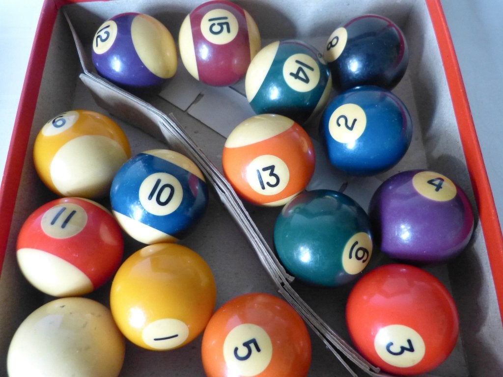 poolballen, Sport en Fitness, Ophalen of Verzenden, Gebruikt, Keu of Ballen