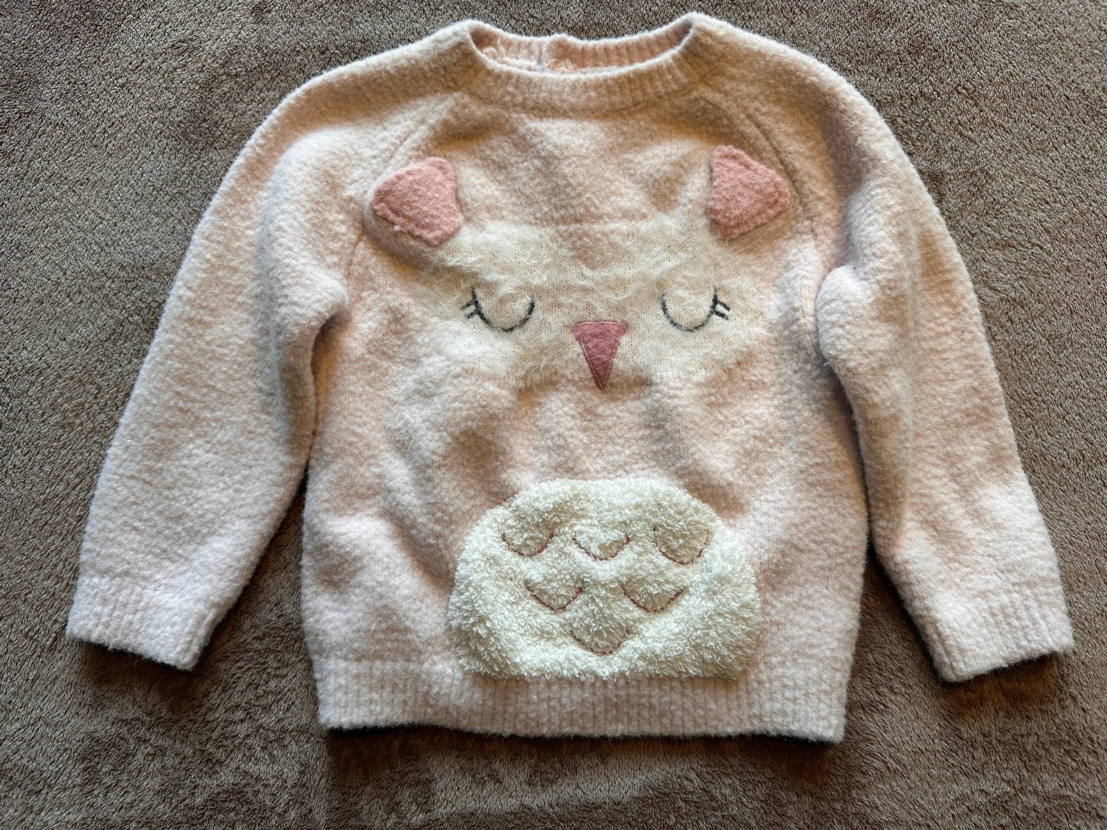 Schattige roze uil trui maat 80 van Primark, Ophalen of Verzenden, Zo goed als nieuw, Meisje, Truitje of Vestje