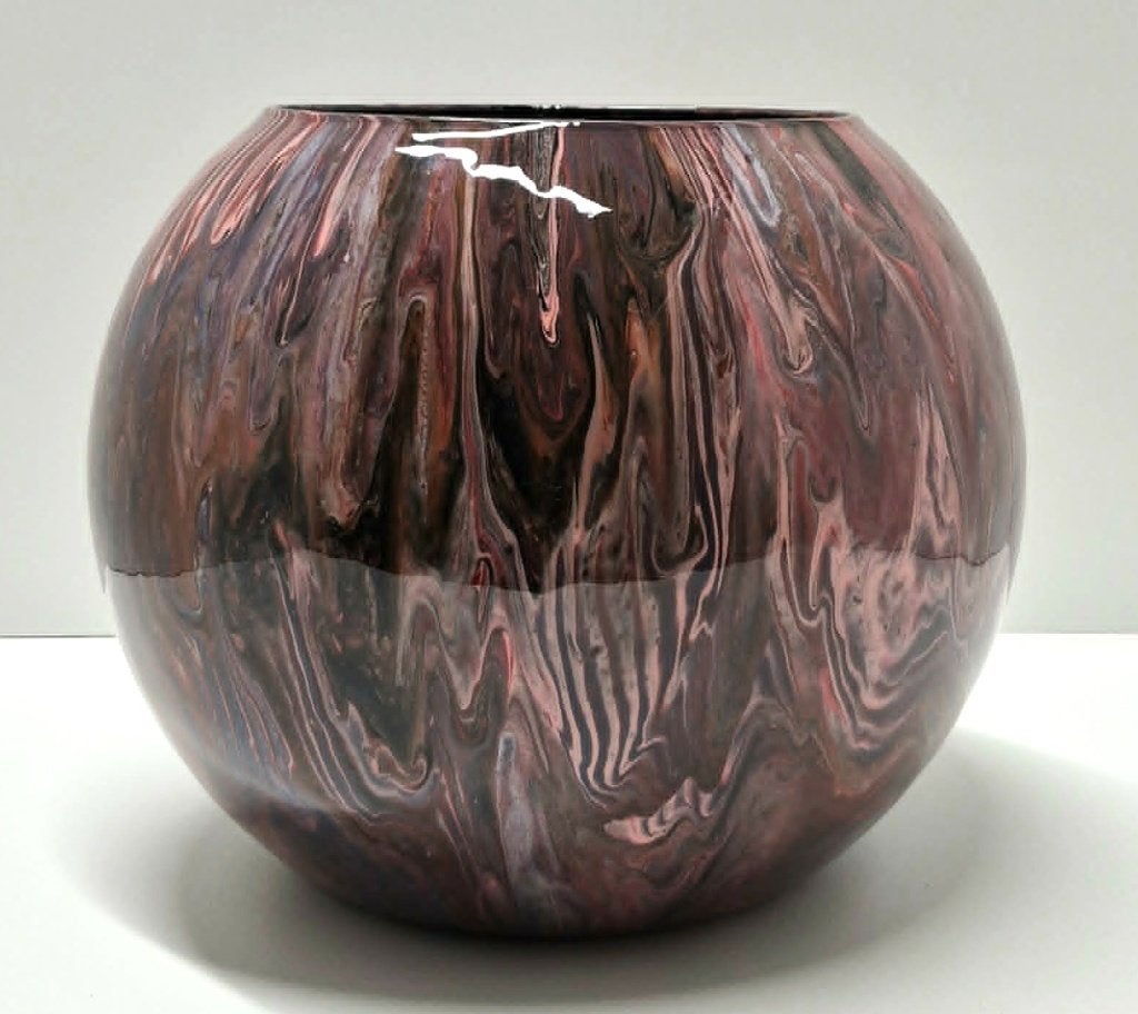vaas gegoten uniek pouring art epoxy kunst bolvaas vazen, Ophalen of Verzenden