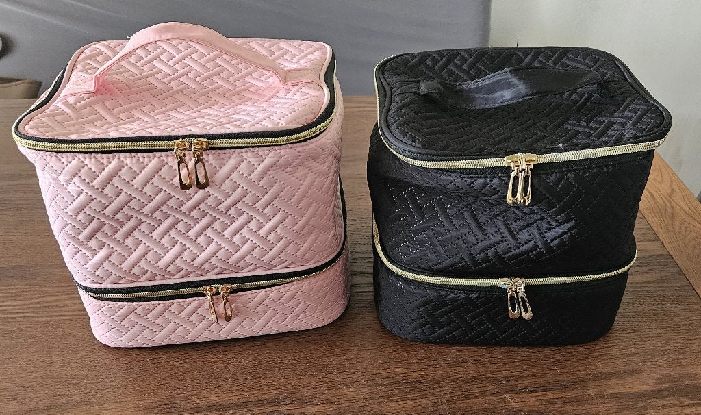 Opbergtassen voor nagellak of essentiele olie zwart en roze, Sieraden, Tassen en Uiterlijk, Beautycases, Ophalen of Verzenden
