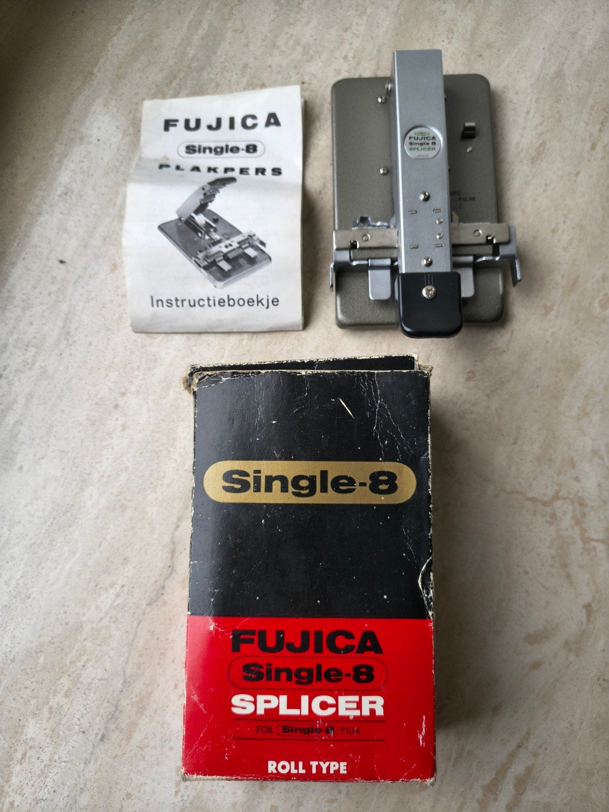 Fujica Single-8 Splicer met handleidingen en doos, Audio, Tv en Foto, Ophalen of Verzenden, Accessoire