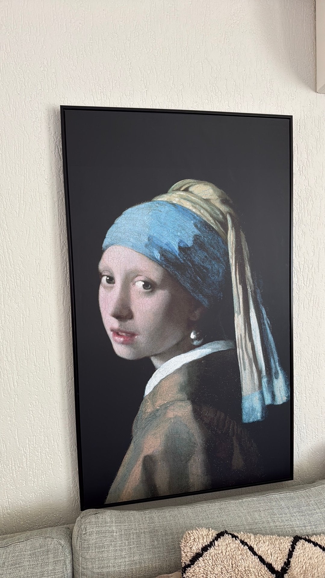 Schilderij meisje met de parel, Huis en Inrichting, Woonaccessoires | Schilderijen, Tekeningen en Foto's, Ophalen, Zo goed als nieuw
