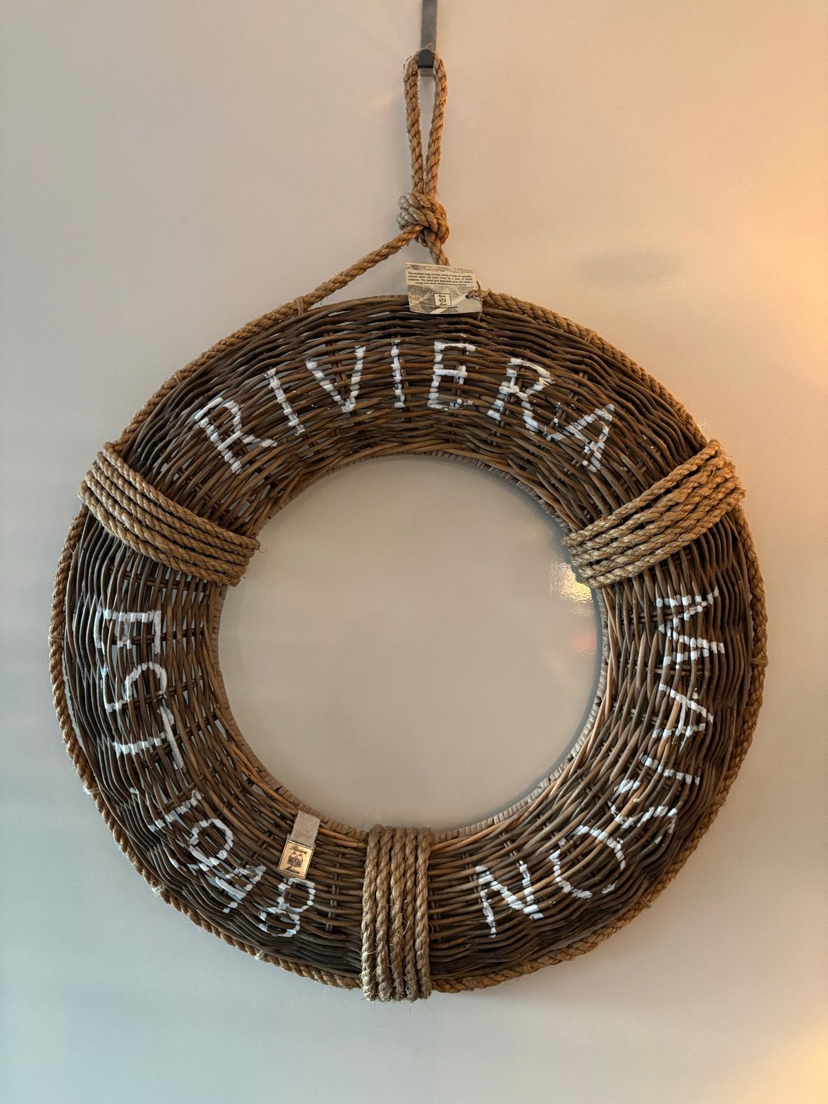 In nieuwstaat! Riviera Maison reddingsboei decoratie 65 cm, Huis en Inrichting, Ophalen, Nieuw, Landelijk, Natuurlijk materiaal