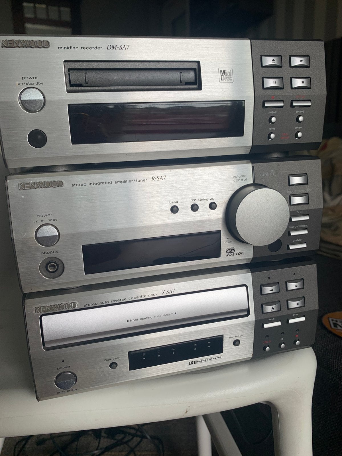 Kenwood minidisc cassettedeck tuner versterker stereo set, Overige merken, Tuner of Radio, Zo goed als nieuw, Losse componenten