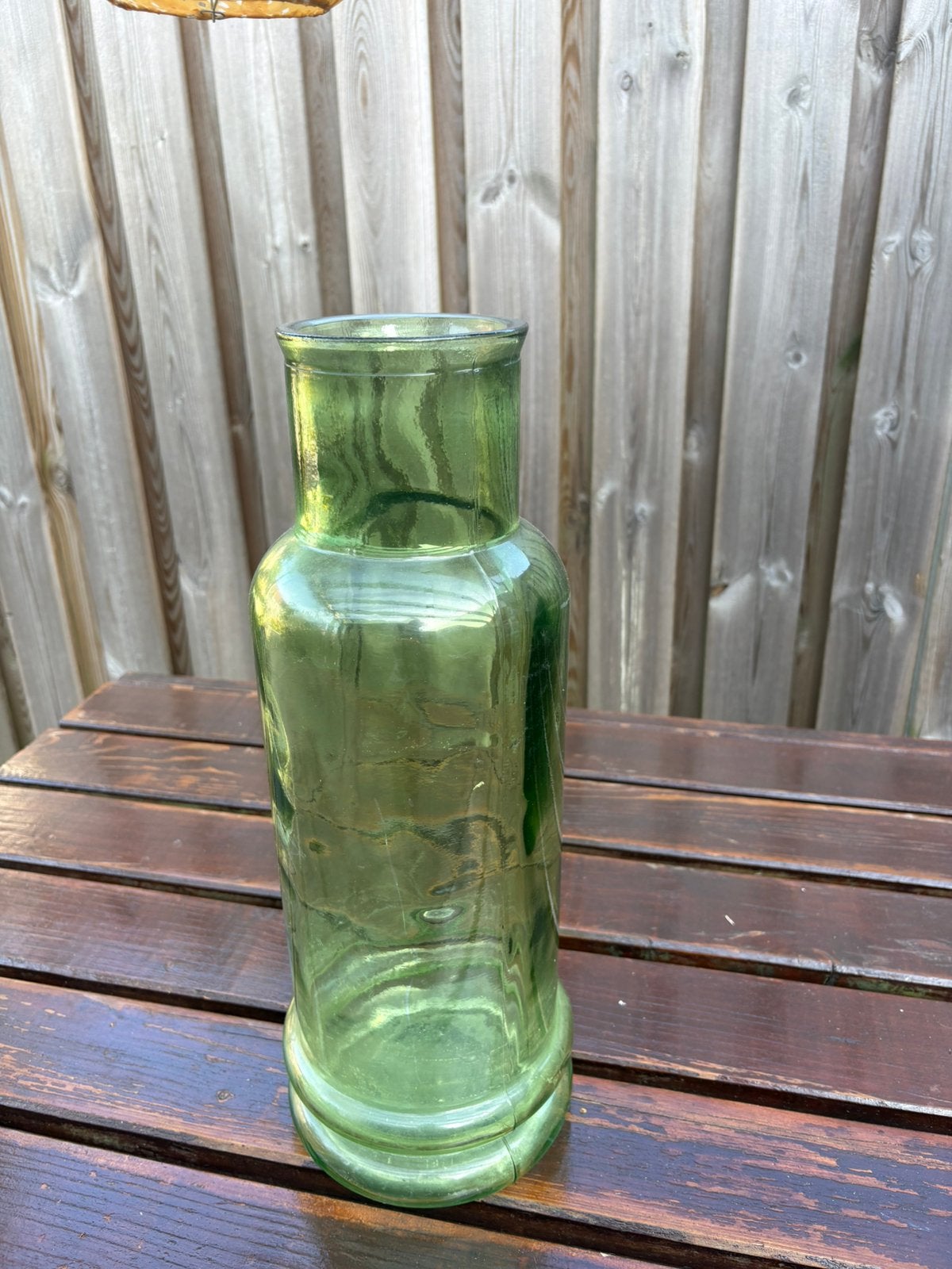 Vaas groen glas, Ophalen, Gebruikt, Groen, Glas