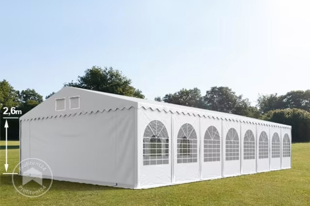 PROUltra Partytent 8x16m - 2,6m doorloop, PVC 1400, wit, Ophalen, Partytent, 6 meter of meer, Zo goed als nieuw