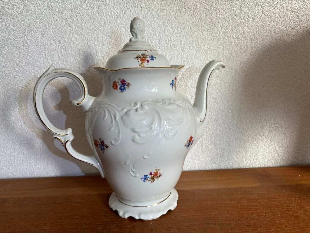 Vintage porseleinen koffiepot Wałbrzych Polen jaren 60, Antiek en Kunst, Antiek | Servies los, Ophalen of Verzenden