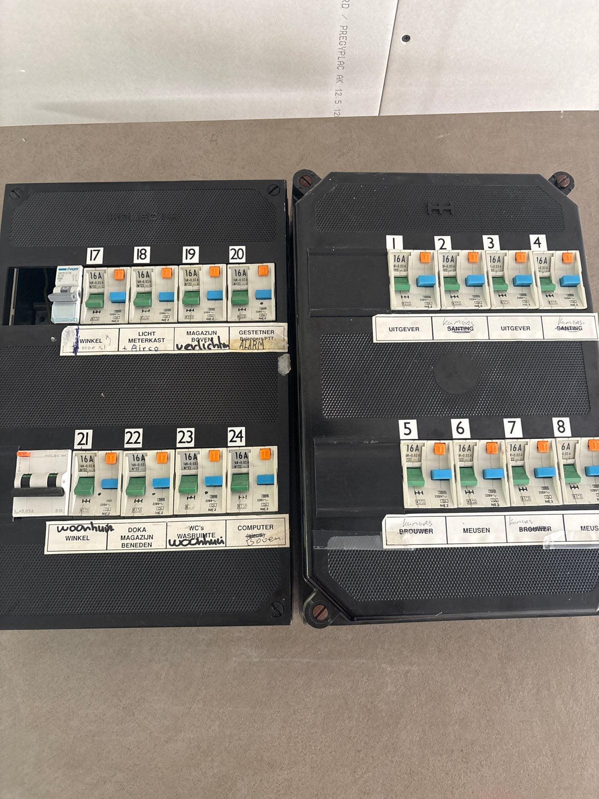 Holec Groepenkast met Installatieautomaten (2 stuks), Ophalen of Verzenden, Gebruikt, Overige merken, Groepenkast