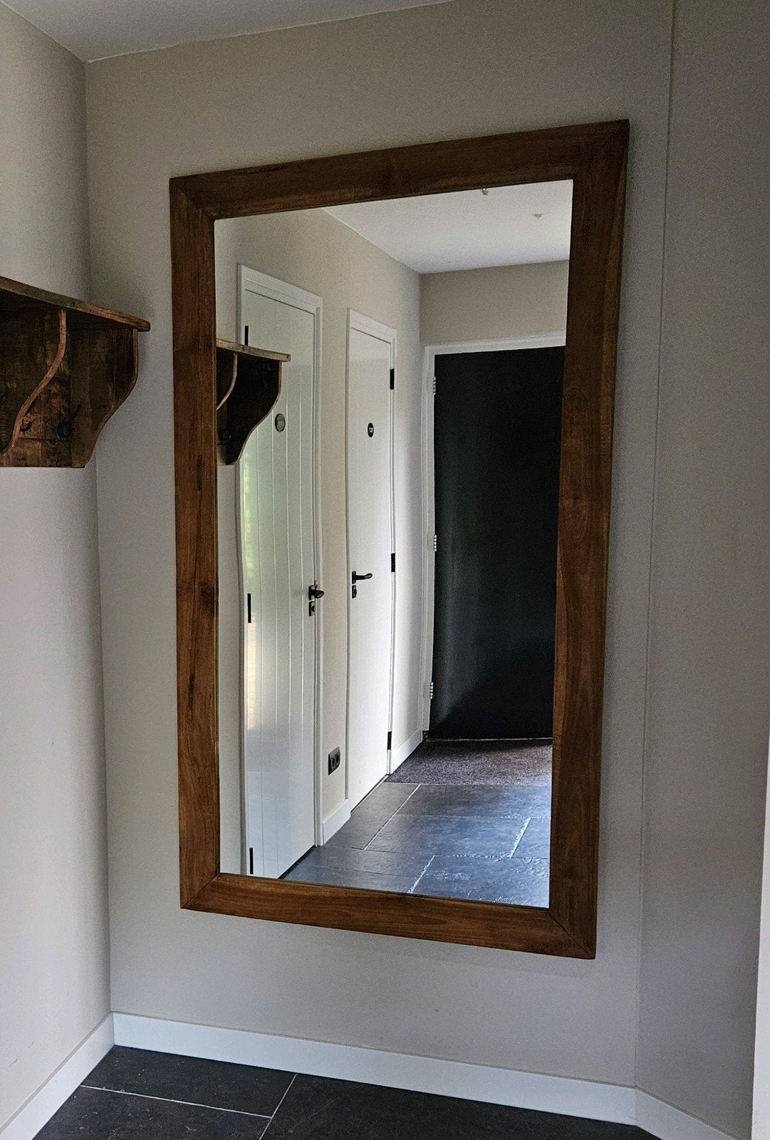 Teak spiegel 180x100, Huis en Inrichting, Woonaccessoires | Spiegels, Ophalen, Zo goed als nieuw, 75 tot 100 cm, 150 tot 200 cm