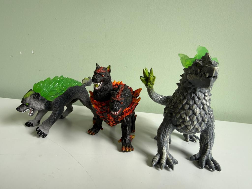 3x schleich ELDRADOR: Steendraak - Granieten Wolf - Helhond, Kinderen en Baby's, Speelgoed | Actiefiguren, Ophalen of Verzenden