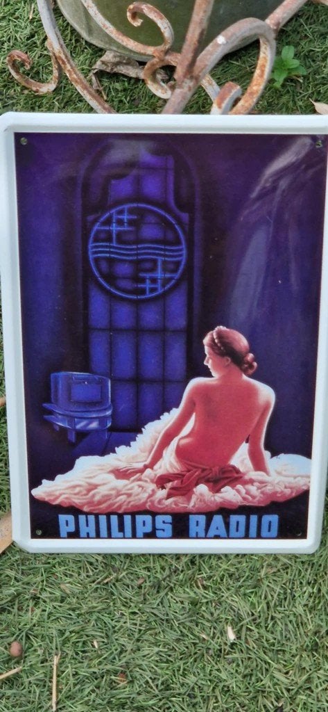 Mooie replica PHILIPS emaille radio reclame bord(brocante), Verzamelen, Merken en Reclamevoorwerpen, Ophalen of Verzenden, Gebruikt