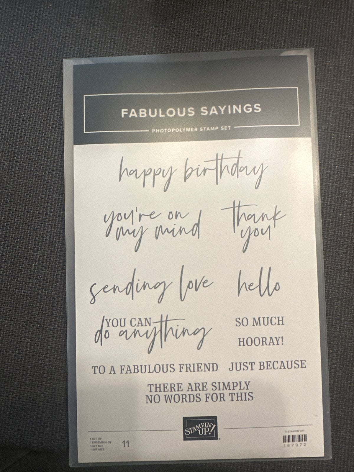 Stampin' Up! Fabulous Sayings Stempelset, Ophalen of Verzenden, Nieuw, Overige typen