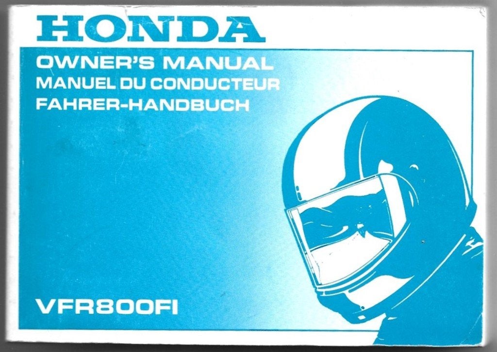 Honda VFR800 FI manual instructieboek (7493z), Motoren, Verzenden, Honda
