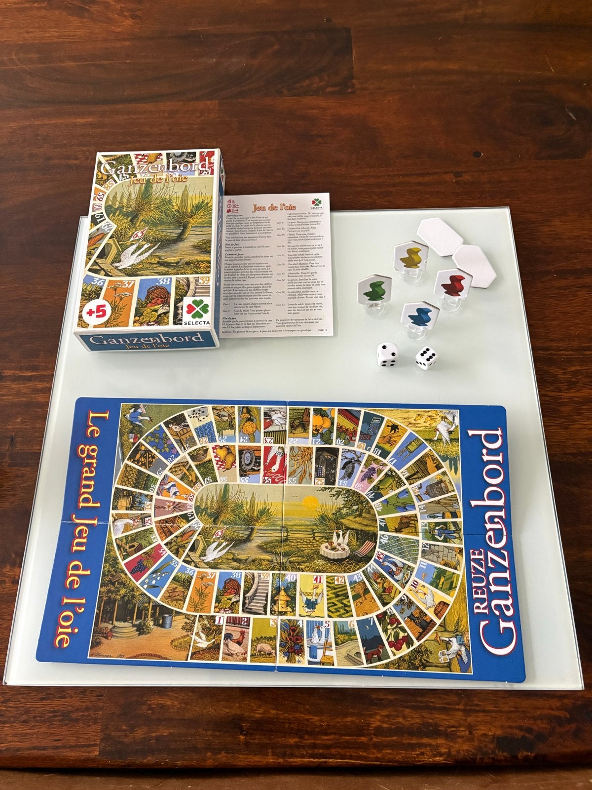 Ganzenbord - Selecta - reis spel Zo goed als nieuw, Drie of vier spelers, Ophalen of Verzenden, Zo goed als nieuw