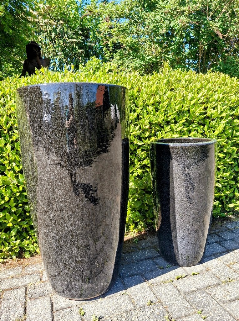 Grote geglazuurde potten in twee maten en vier kleuren., Ophalen, 40 cm of meer, Rond, Nieuw