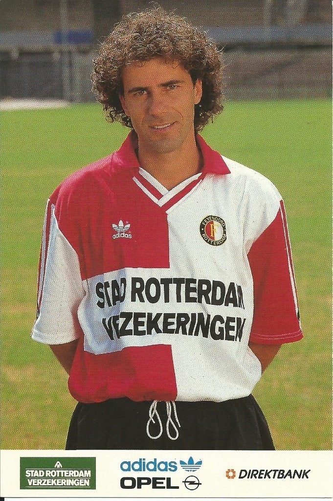 1992-1993 fotokaart Peter Bosz Feyenoord, Verzenden, Zo goed als nieuw, Feyenoord, Spelerskaart
