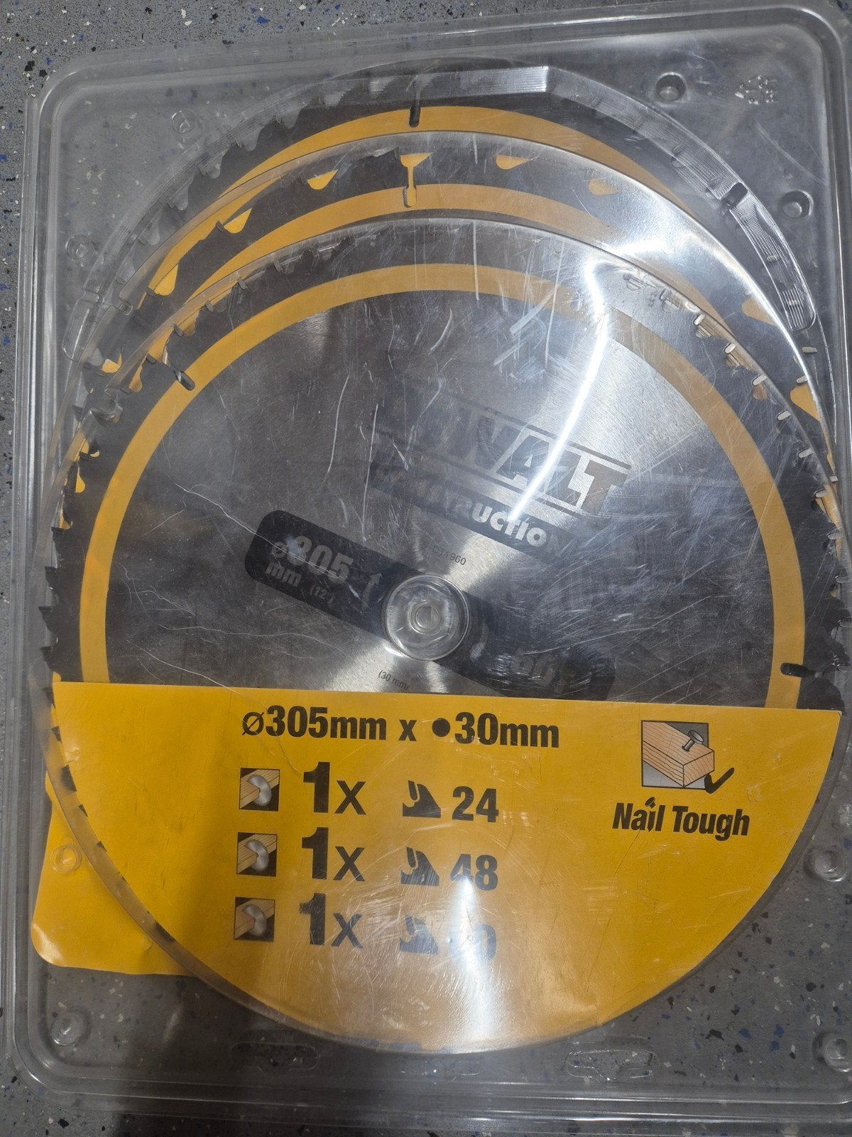 DeWalt Zaagbladenset 305mm x 30mm (24T, 48T, 60T) - Nieuw, Cirkelzaag, Verzenden, DeWalt, 70 mm of meer