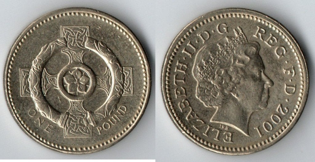 Britse 1 Pond munt 2001 - Keltisch Kruis, Verzenden, Overige landen, Losse munt