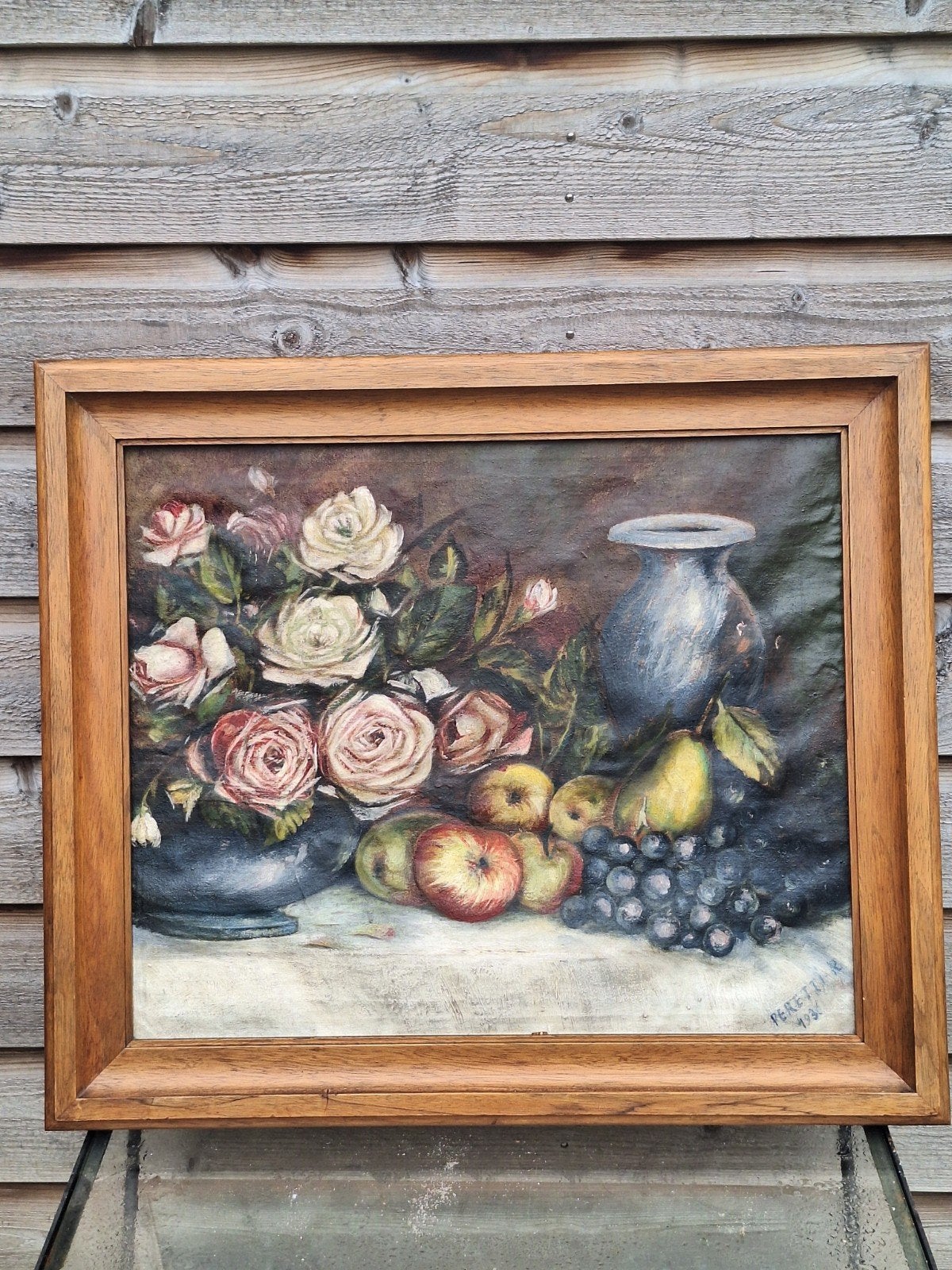 Vintage stilleven schilderij van Peretti, 1936, Antiek en Kunst, Ophalen of Verzenden