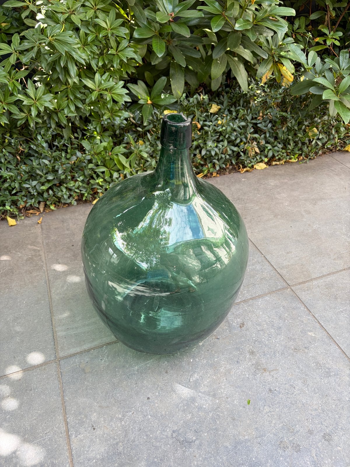 Grote groene glazen gistfles - Vintage decoratie, Antiek en Kunst, Ophalen