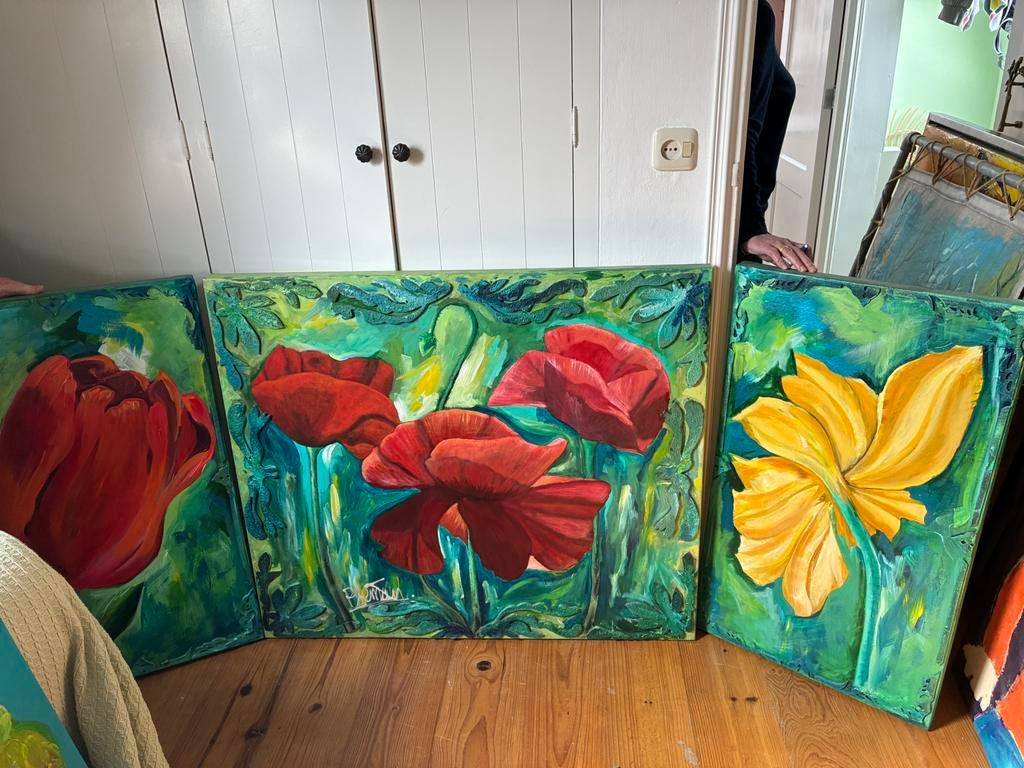 Drieluik bloemen, Ophalen