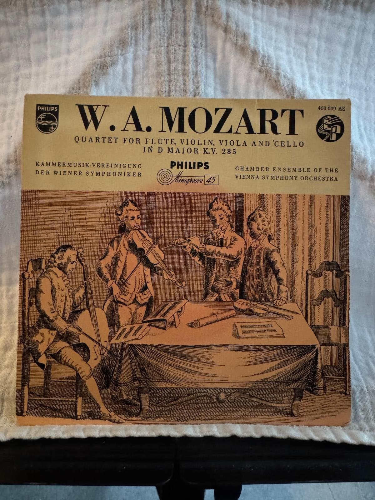W.A. Mozart - Kwintet voor fluit, viool, altviool en cello, Gebruikt, 7 inch, Ophalen of Verzenden, EP