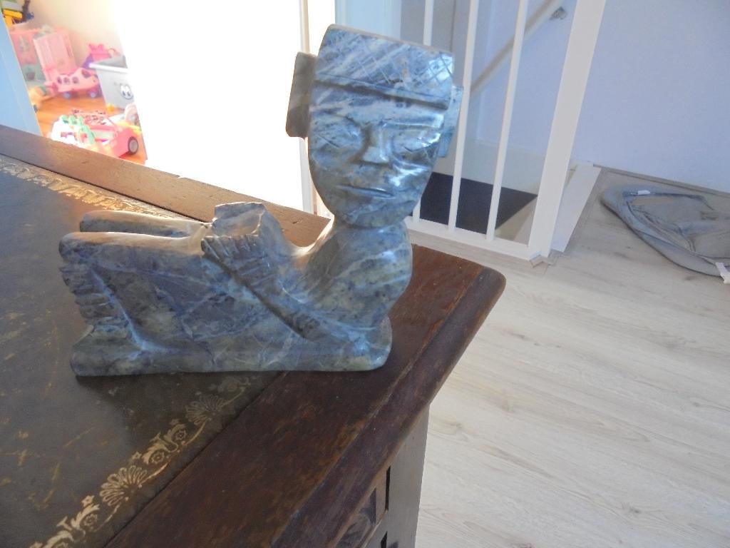 vintage artefact handgesneden steen beeld maya inca cultuur, Ophalen of Verzenden