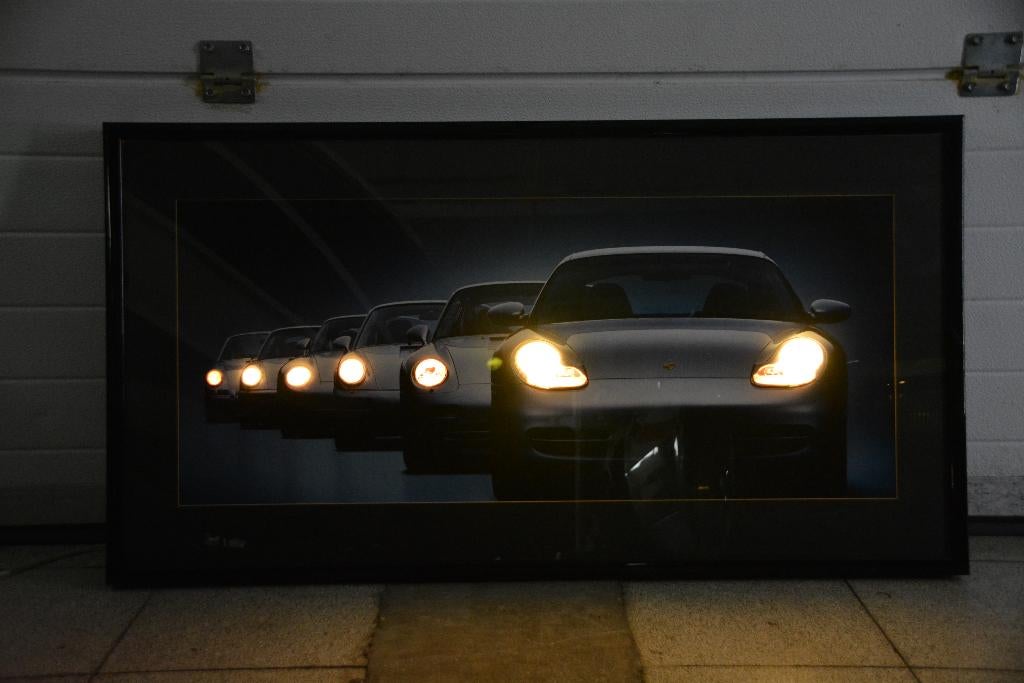 Porsche dealer lichtreclame lichtbak zeldzaam 1/911 stuks, Ophalen of Verzenden, Zo goed als nieuw, Lichtbak of (neon) lamp