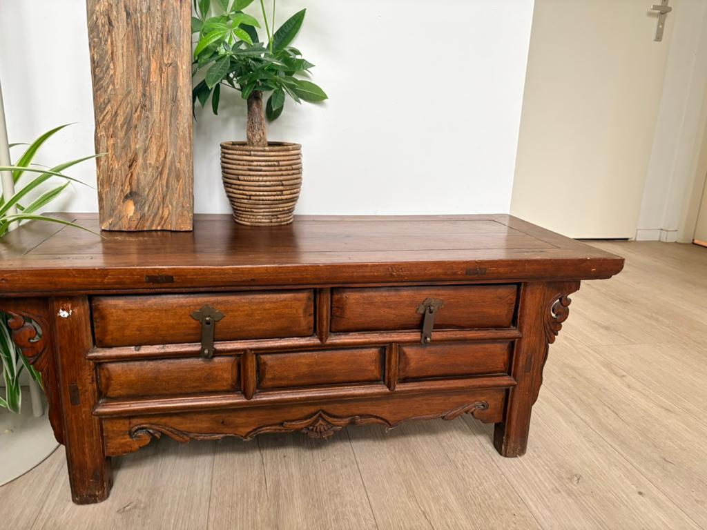 Vintage Chinese Salontafel/Lage Ladekast handgemaakt ‘50s, Ophalen
