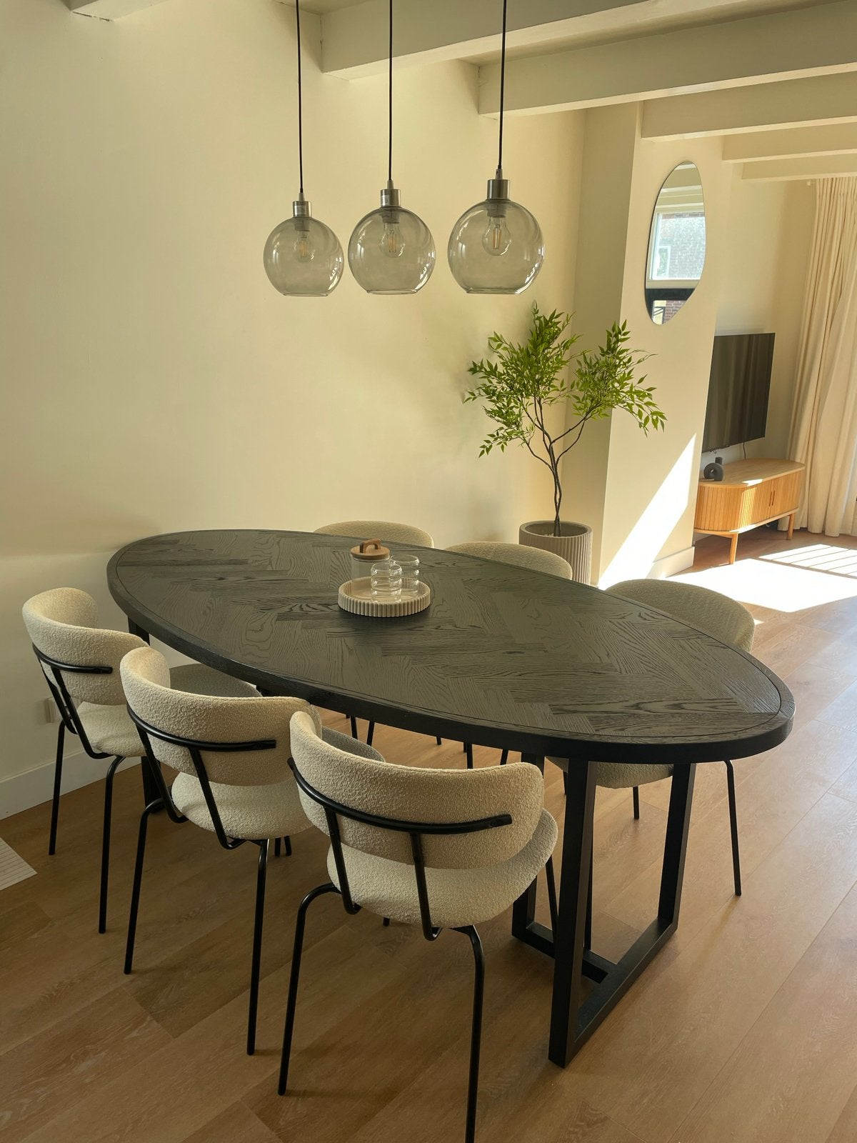Eettafel lamp met 1 gebroken glazen bol - gratis ophalen, Ophalen, Gebruikt, Glas
