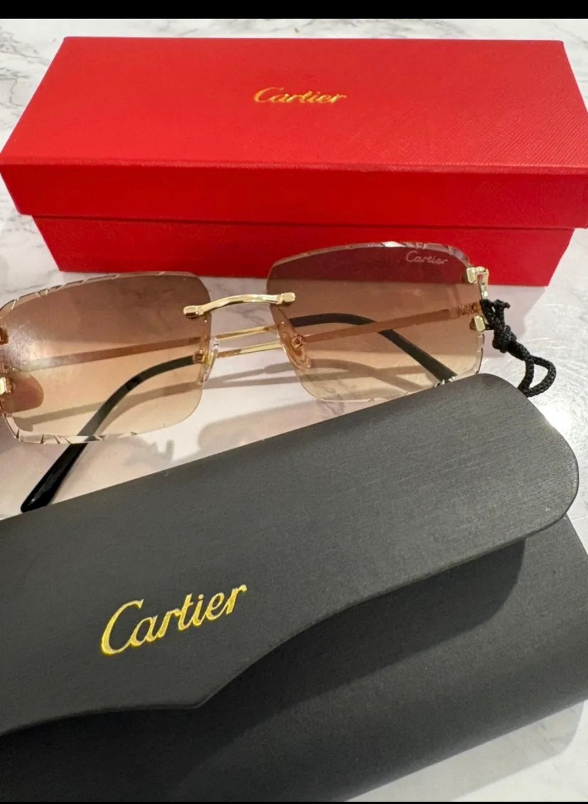 Cartier zonnebril, Sieraden, Tassen en Uiterlijk, Zonnebrillen en Brillen | Dames, Overige merken, Zonnebril, Beige, Nieuw
