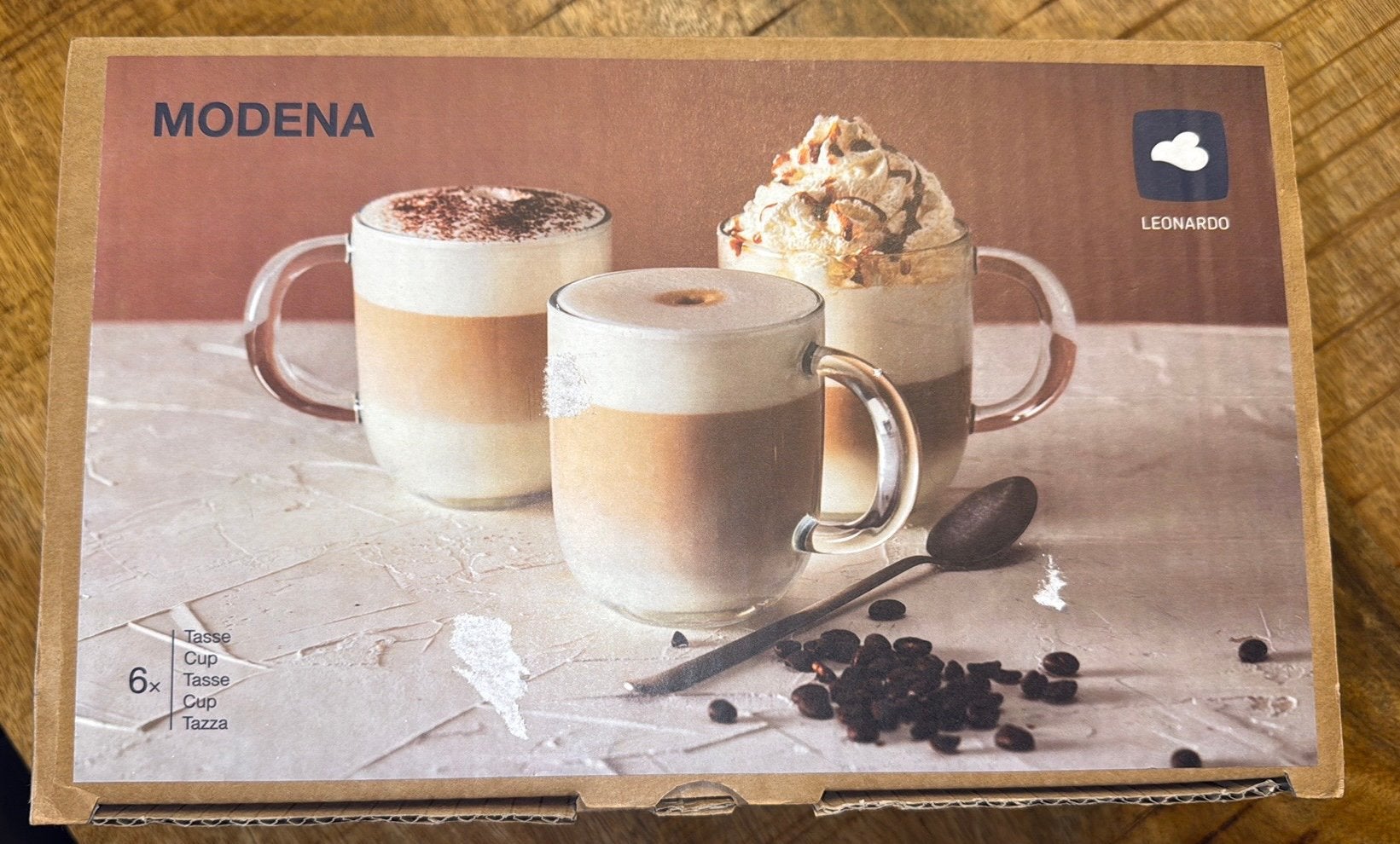 NIEUW | Leonardo Modena 6 theeglazen 400 ml – Originele doos, Glas of Glazen, Nieuw, Ophalen of Verzenden, Glas