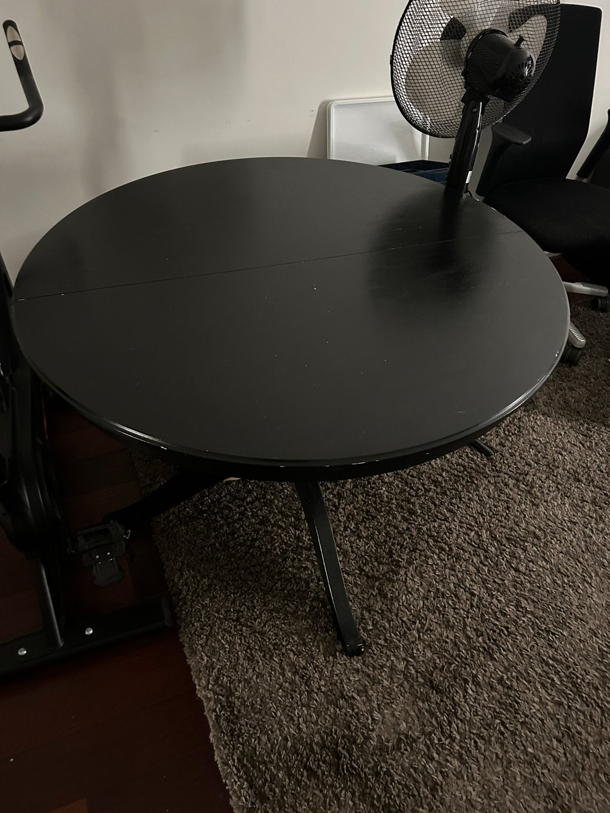 IKEA Liatorp ronde eettafel - zwart (uitschuifbaar), Ophalen, Gebruikt, 100 tot 150 cm, Rond