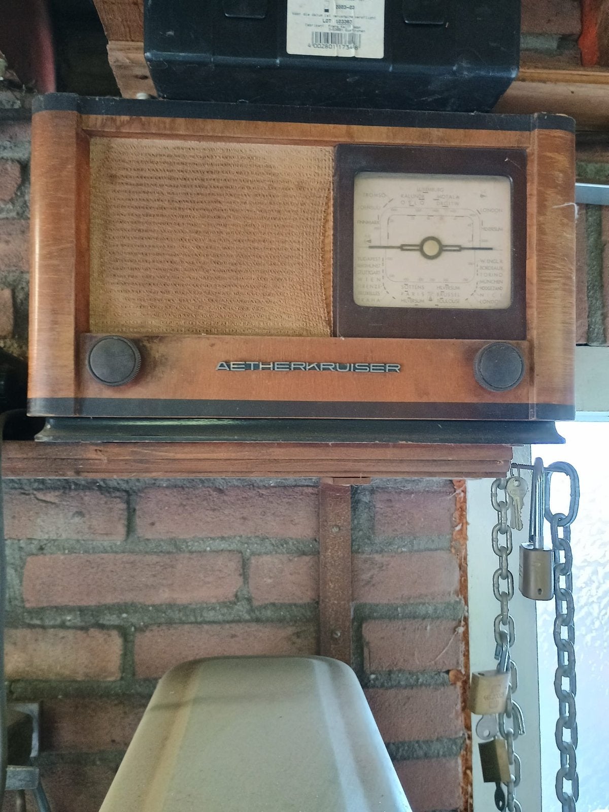 Vintage Aetherkruiser Radio - Houten Behuizing, Ophalen, Gebruikt, Radio