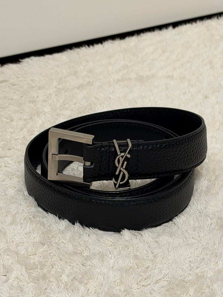 Saint Laurent Cassandre Leren Riem maat 105, Zo goed als nieuw, Riem of Ceintuur, Echt leder, Zwart