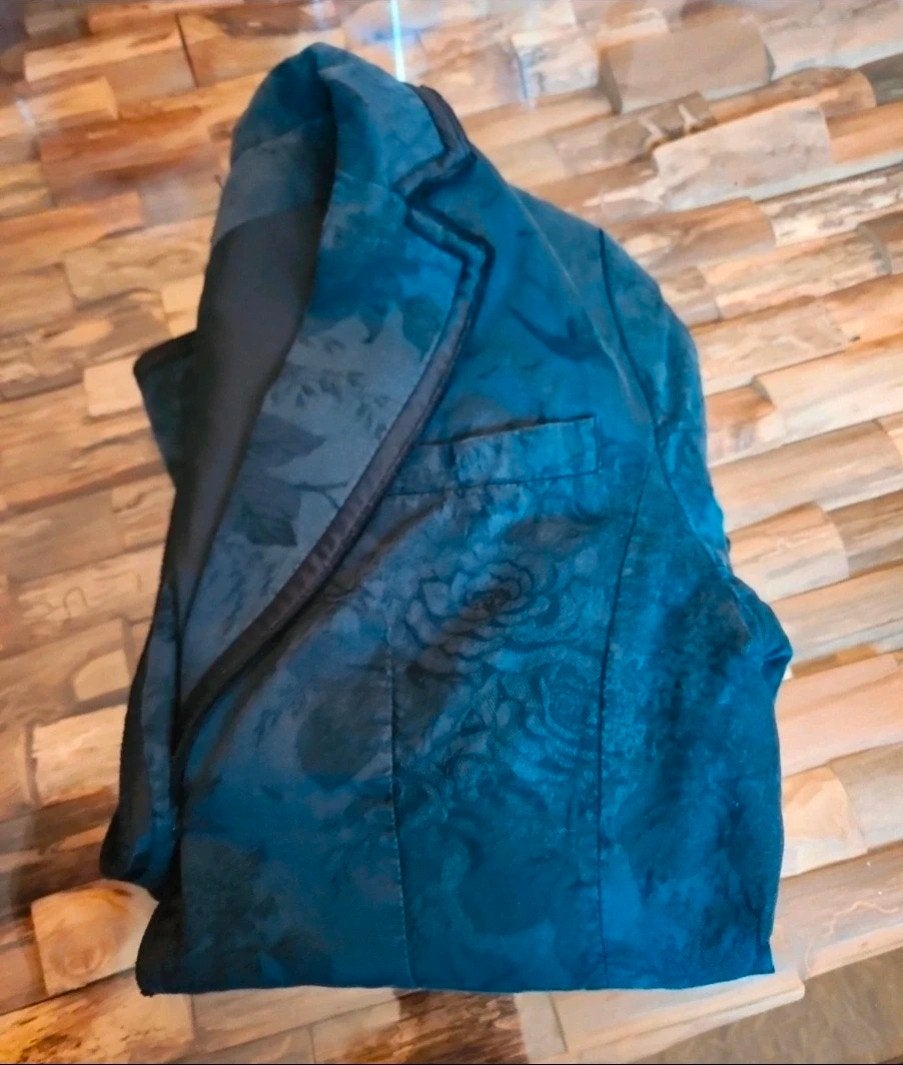 H&M Blazer met bloemenpatroon, maat S, Kleding | Dames, Jasjes, Kostuums en Pakken, H&M, Blauw, Ophalen of Verzenden, Jasje