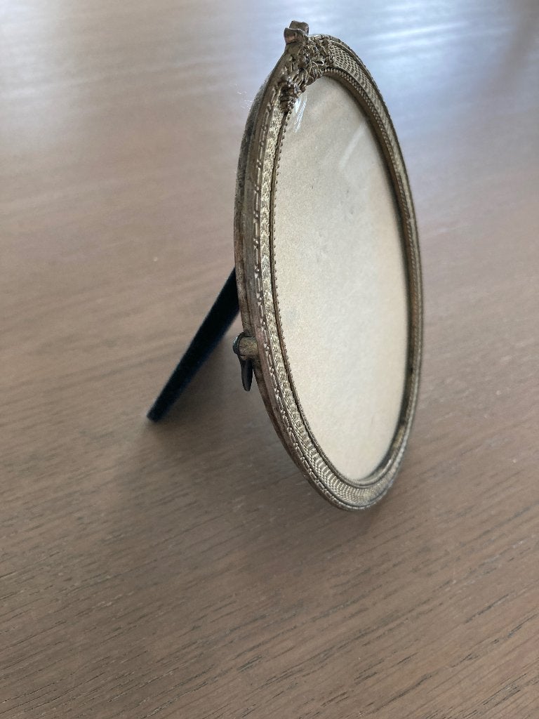 oud ovaal fotolijstje, Huis en Inrichting, Woonaccessoires | Lijsten, Verzenden, Gebruikt, Met glas