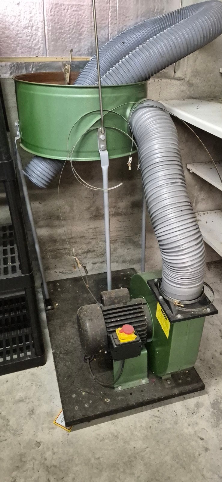 Afzuiging met ventilator en flexibele slangen, Doe-het-zelf en Verbouw, Ventilatie en Afzuiging, Ophalen of Verzenden, Gebruikt