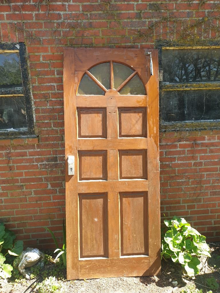 Houten buitendeur, Doe-het-zelf en Verbouw, Deuren en Horren, Ophalen, Gebruikt, 80 tot 100 cm, Buitendeur
