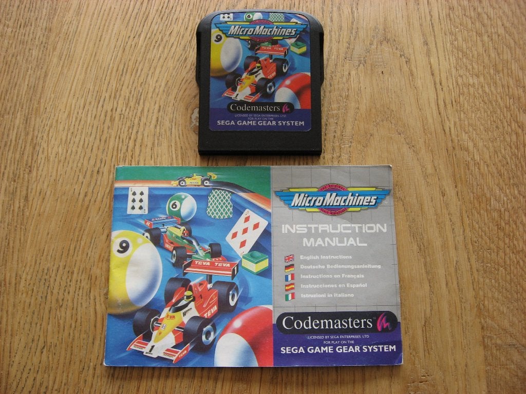 Car Racing Game Sega Game Gear System Micro Machines Codemas, Ophalen, Game Gear, 1 speler, Racen en Vliegen